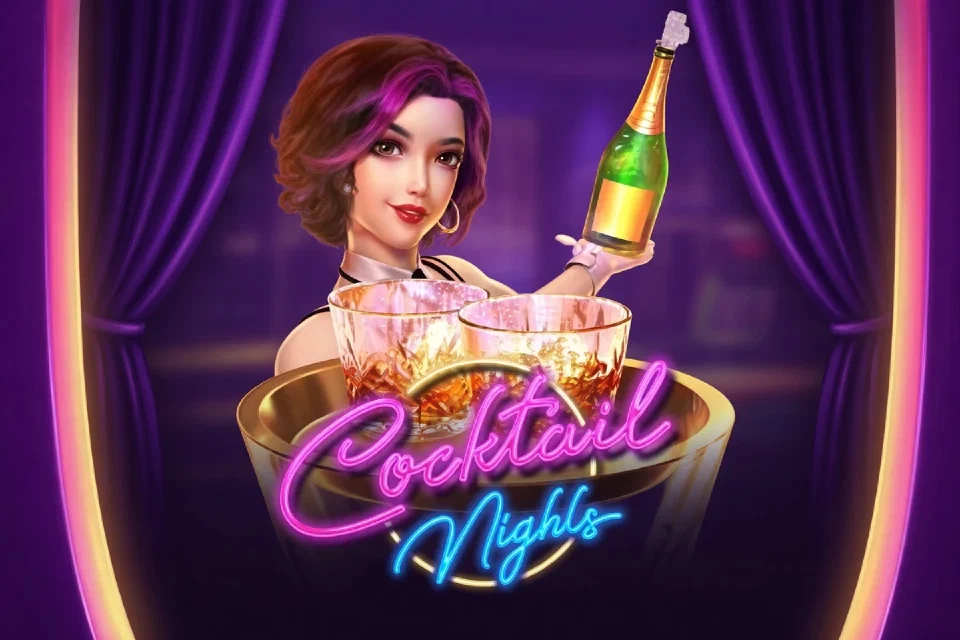 Cocktail Nights: Cocktailgläser vor pink-goldener Nachtkulisse
